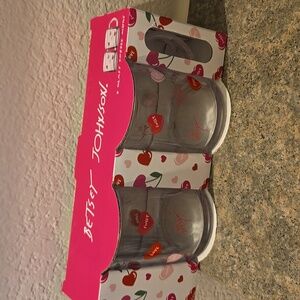 Betsey Johnson Love Heart Glass Duo 2 Pairs Brand New